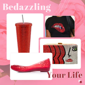 BELLEBOOST red rhinestones on nail art