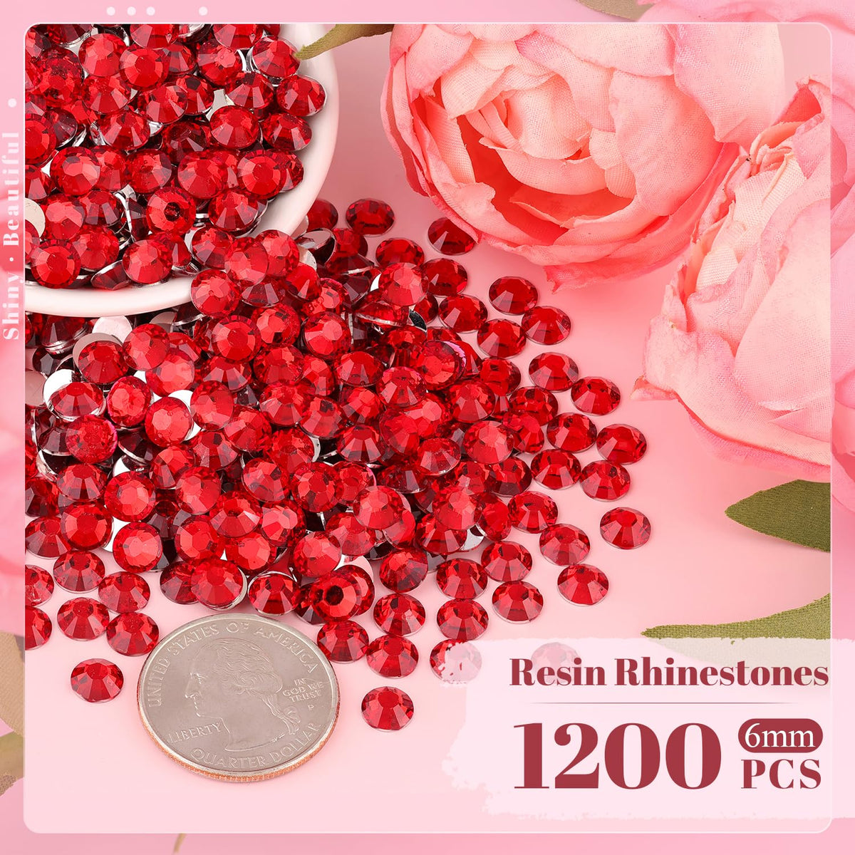 BELLEBOOST red rhinestones with tweezers and pickup pen