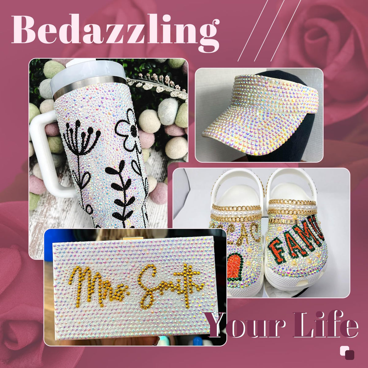 BELLEBOOST rhinestones applied on 3D nail art design