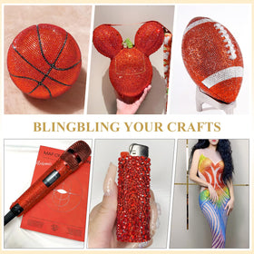 BELLEBOOST rhinestones applied on a decorated phone case