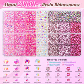 BELLEBOOST rhinestones box with 28 grids and assorted colours