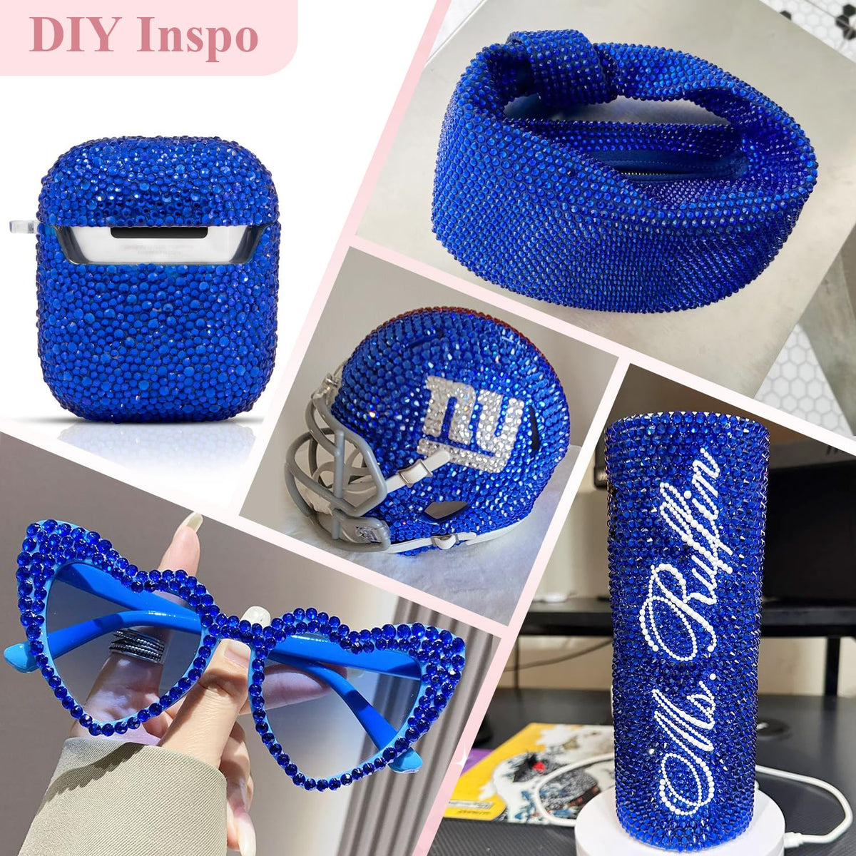 BELLEBOOST rhinestones spread out on a crafting table