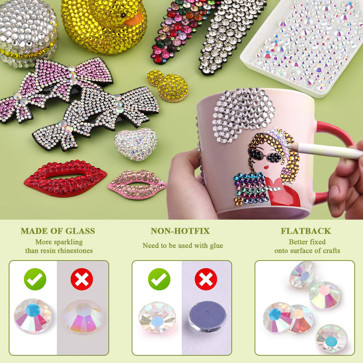 BELLEBOOST rhinestones used on a decorated phone case