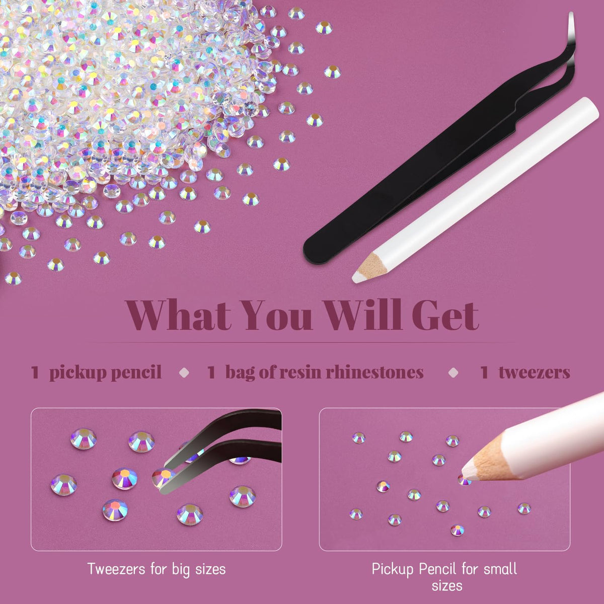 BELLEBOOST rhinestones with pickup pen and tweezers