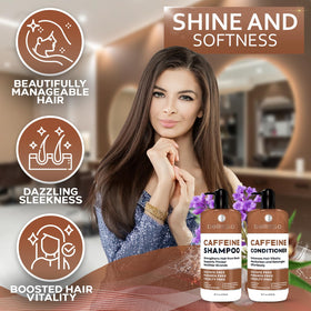 BELLISSO Caffeine Shampoo being applied to hair