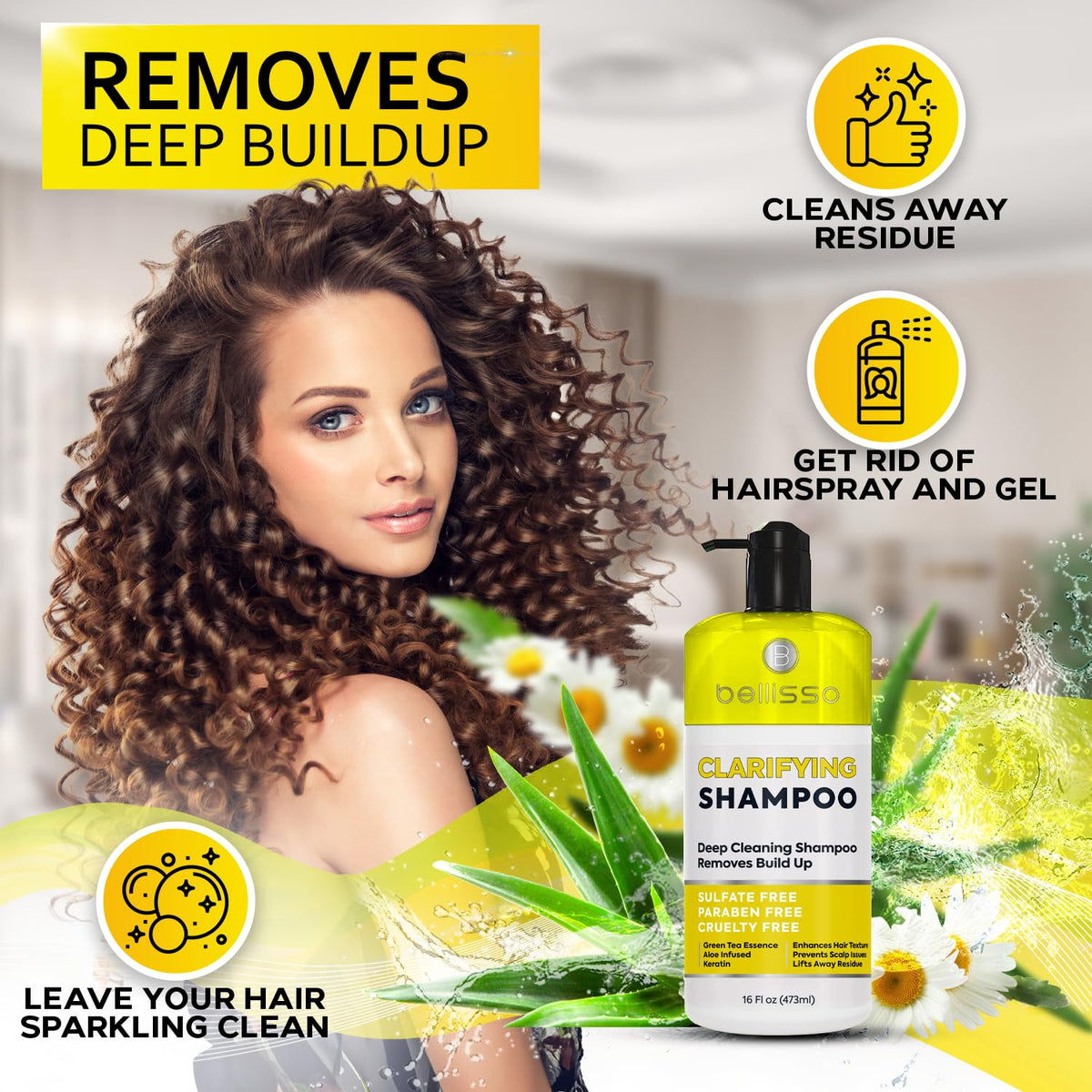 BELLISSO Clarifying Shampoo 662g back view with ingredients