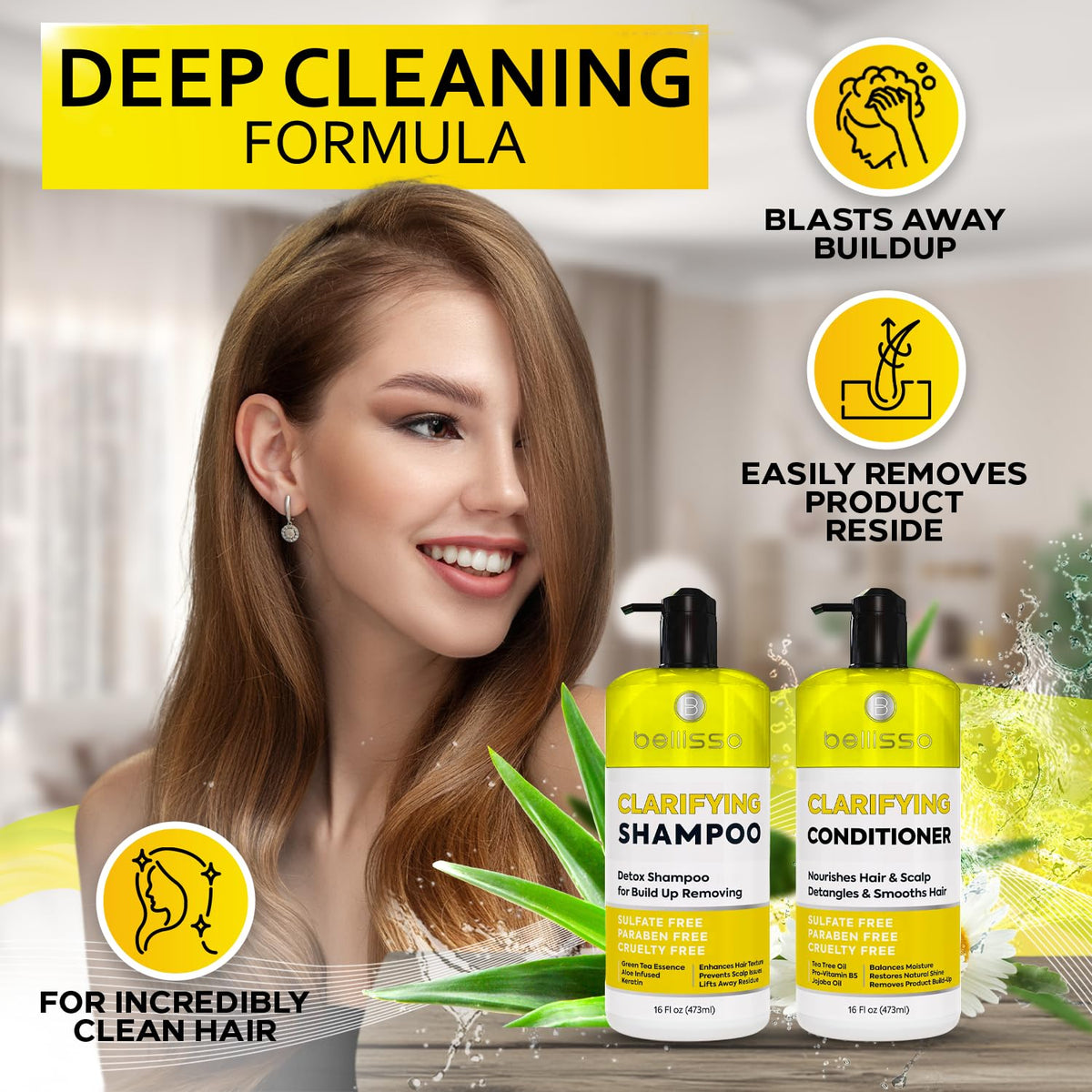 BELLISSO Clarifying Shampoo bottle with label