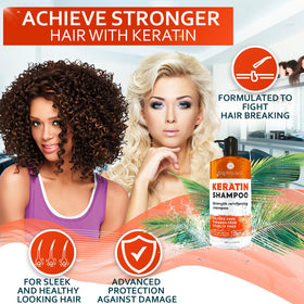 BELLISSO Keratin Enriched Shampoo back view with ingredient list