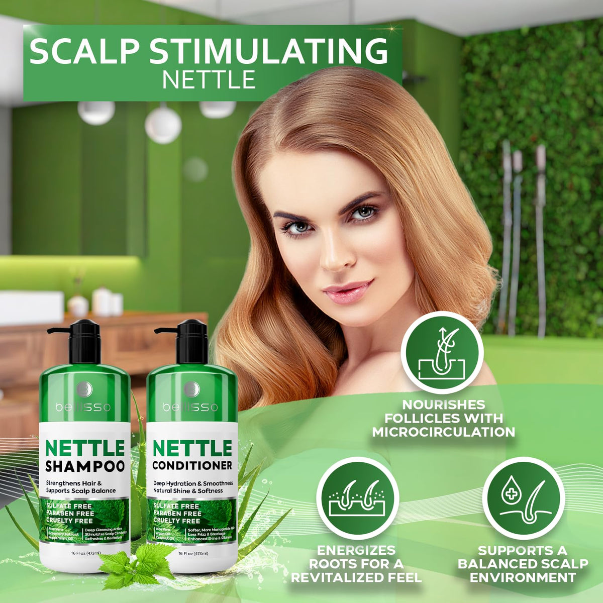 BELLISSO Nettle Conditioner front view 16 Fl Oz