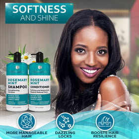 BELLISSO Rosemary Shampoo and Conditioner Set in a lifestyle setting
