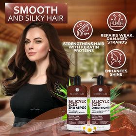 BELLISSO Salicylic Acid Shampoo and Conditioner Set packaging