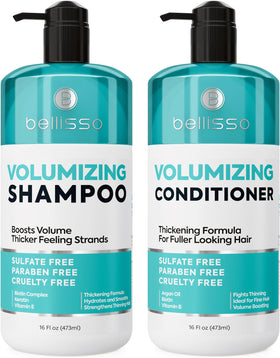 BELLISSO volumizing shampoo and conditioner set front view