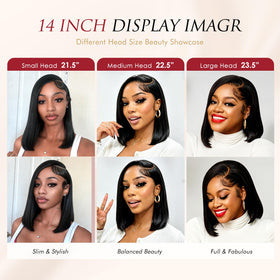 Beluck Short Lace Front Bob Wig displayed with care instructions