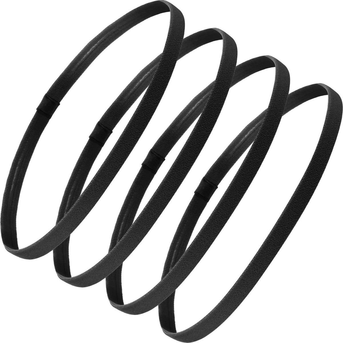 Bememo Non-Slip Elastic Sport Headbands black front view