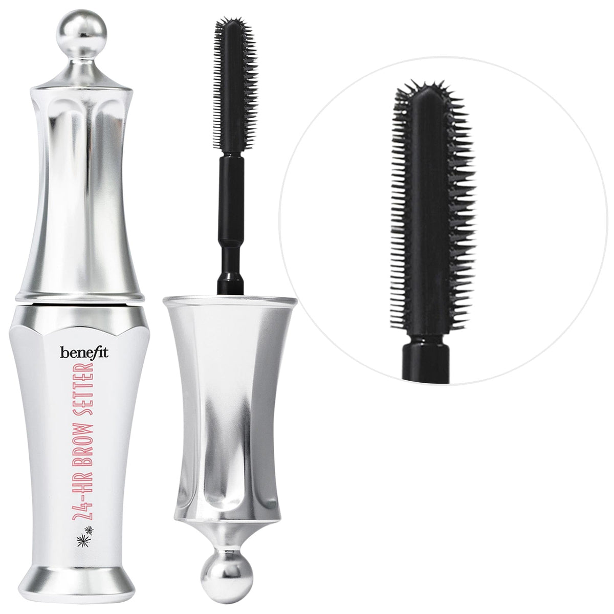 Benefit 24-Hour Brow Setter clear gel front view in packaging