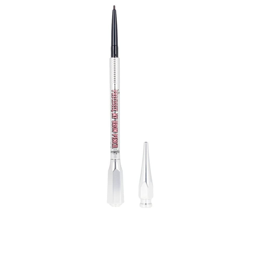 Benefit Precisely, My Brow Pencil 4 Warm Deep Brown front view with spoolie brush