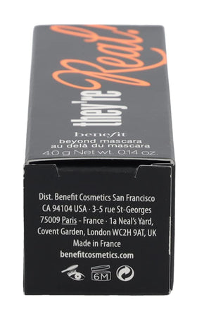 Benefit They're Real! Lengthening Mascara Mini 0.14 Ounce black on vanity with makeup