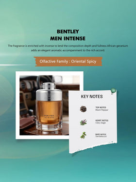 BENTLEY Intense Eau de Parfum with a luxury backdrop