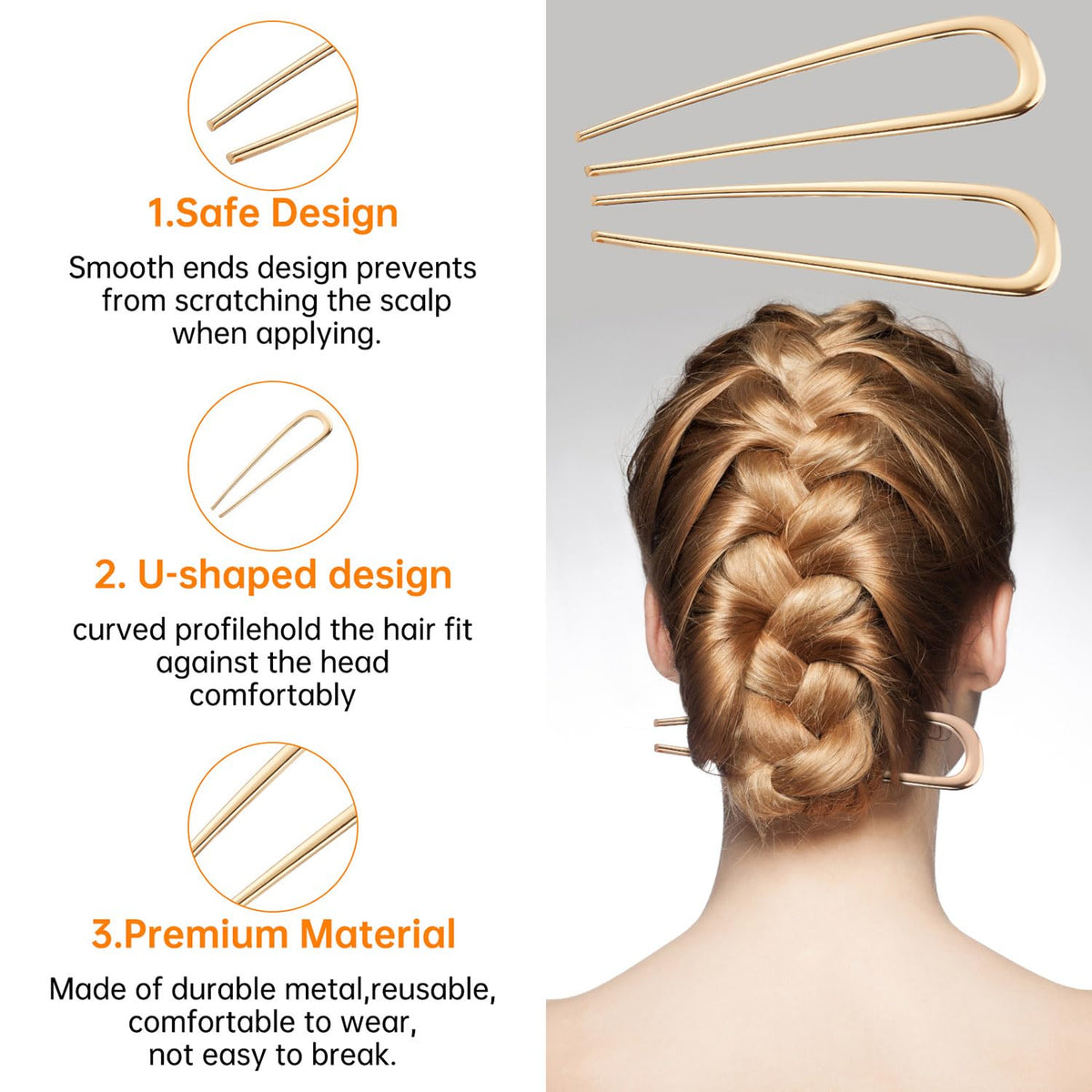 BEoffer French Hair Pin in use for an elegant updo