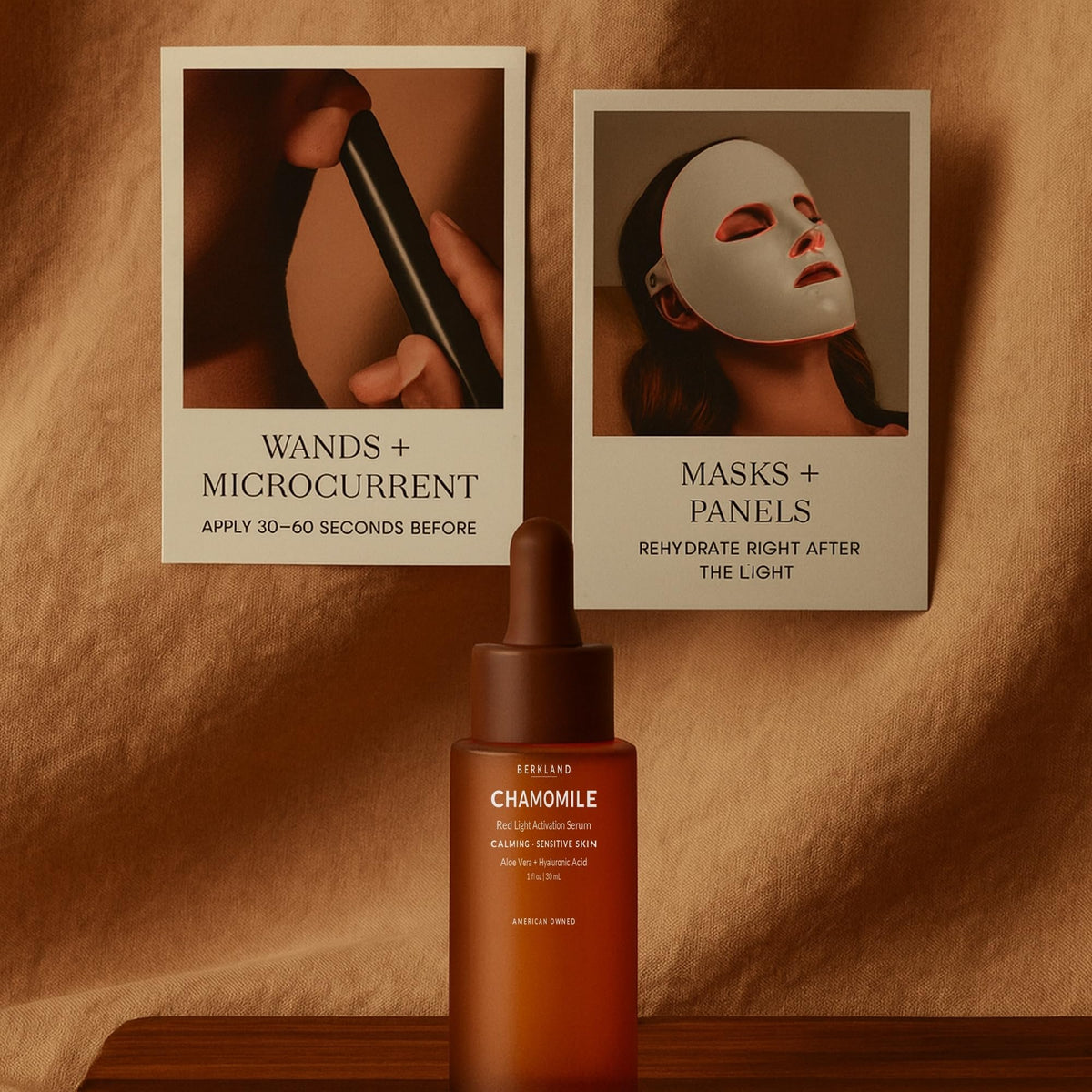 Berkland Red Light Therapy Activation Serum with facial wand