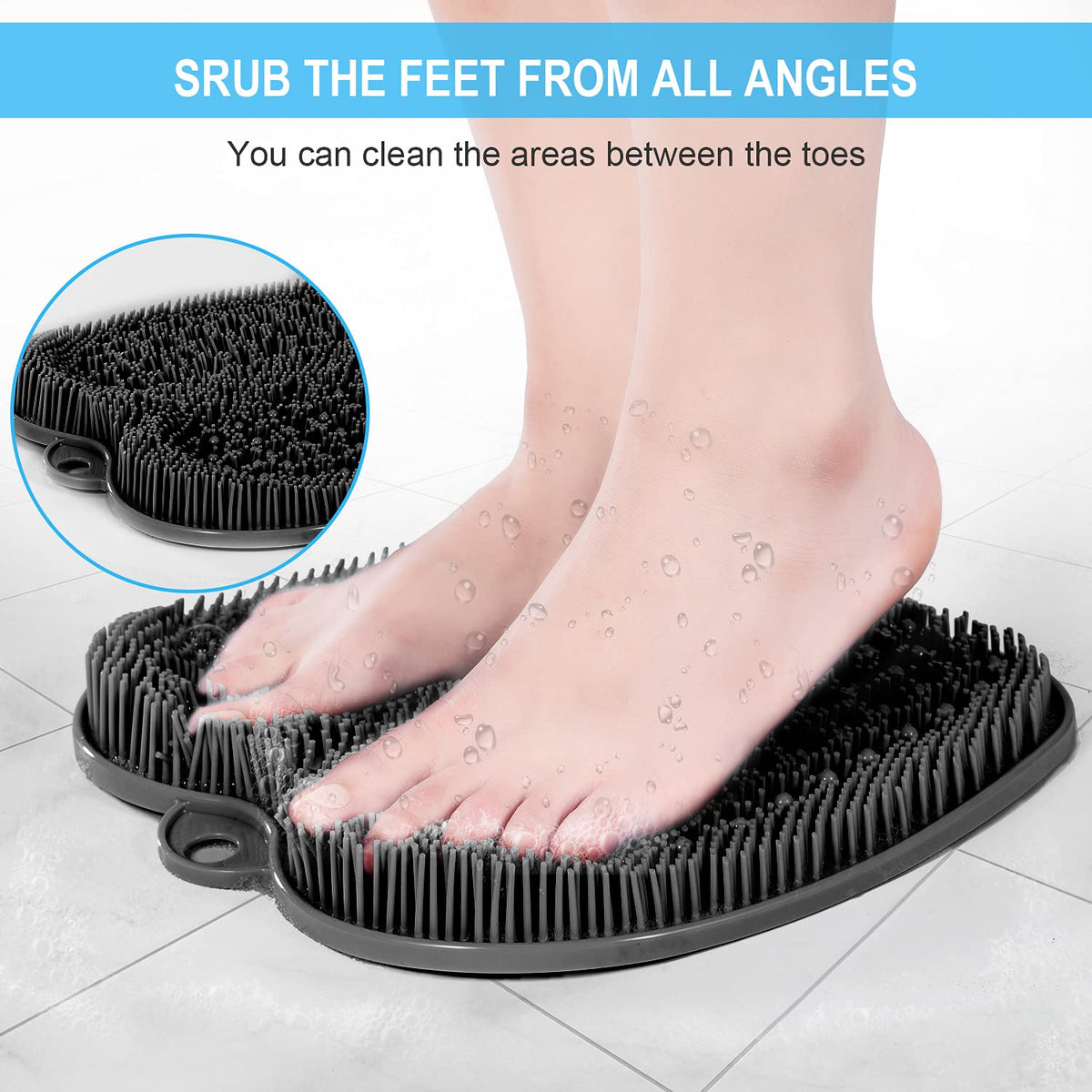 BESKAR foot scrubber mat in a shower setting