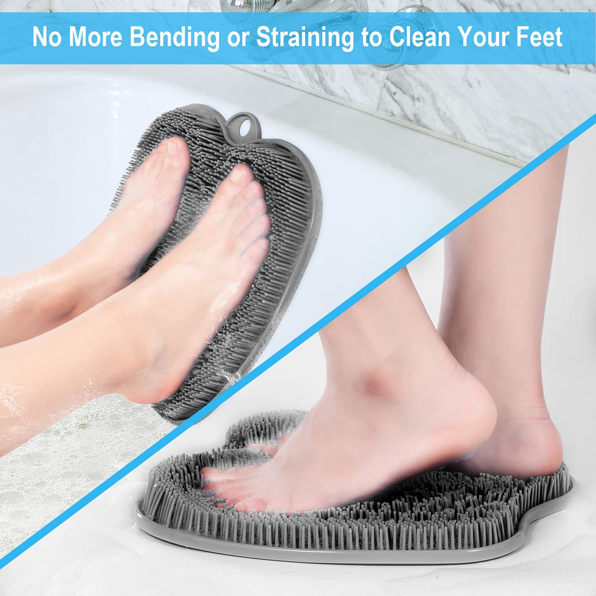 BESKAR foot scrubber mat showing non-slip suction cups
