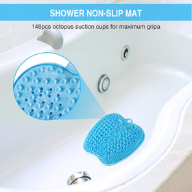 BESKAR foot scrubber mat with feet in use