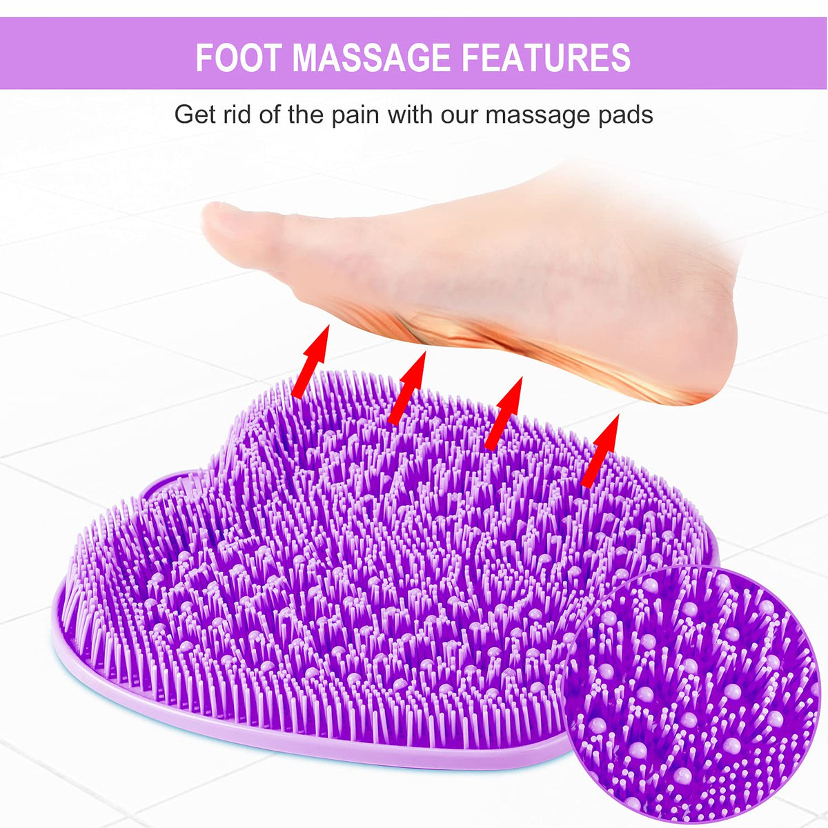 BESKAR XL Shower Foot Scrubber Mat close-up of bristles
