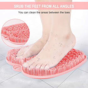 BESKAR XL Shower Foot Scrubber Mat in use in the shower