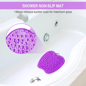 BESKAR XL Shower Foot Scrubber Mat with feet on it