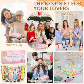 BESNEL 12 pack hand creams in various scents on a table