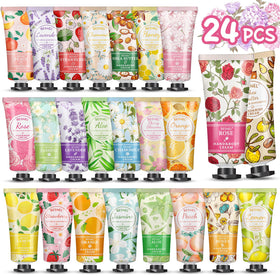 BESNEL 24 Pack Hand Cream Gift Set front view with assorted fragrances