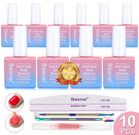 BESNEL Gel Nail Polish Remover 10 Pack front view
