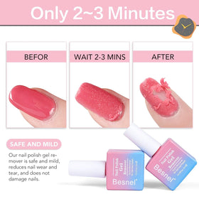 BESNEL Gel Nail Polish Remover application process