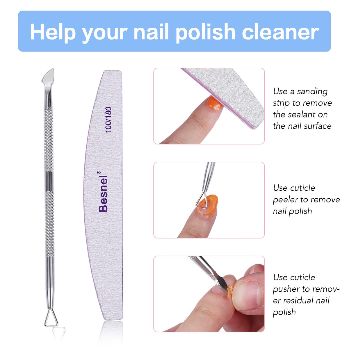 BESNEL Gel Nail Polish Remover with natural ingredients
