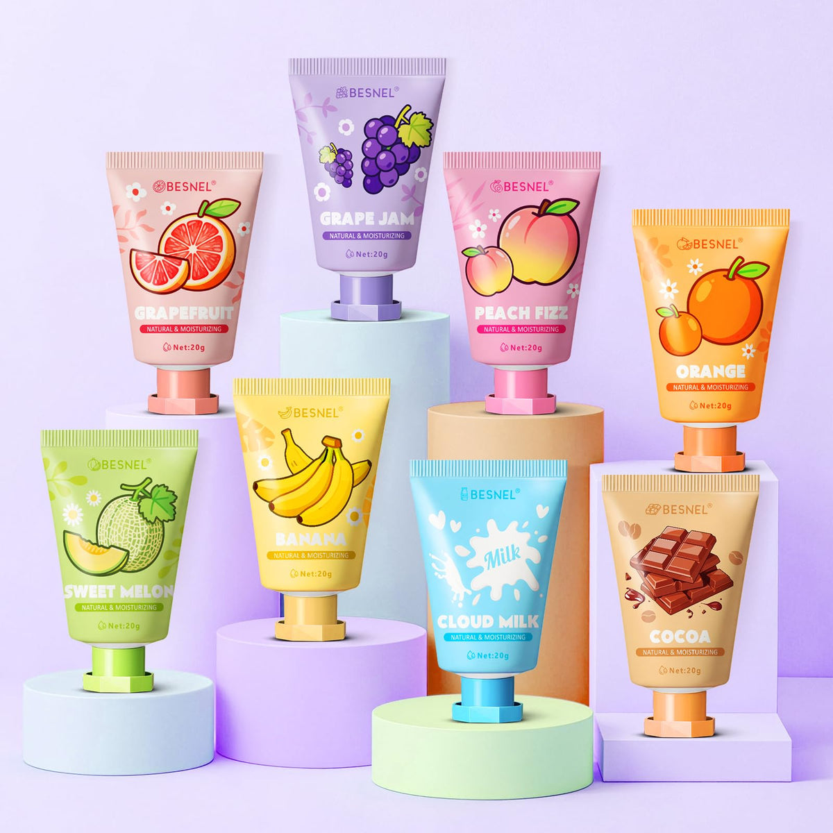 BESNEL hand cream charming banana scent tube front view