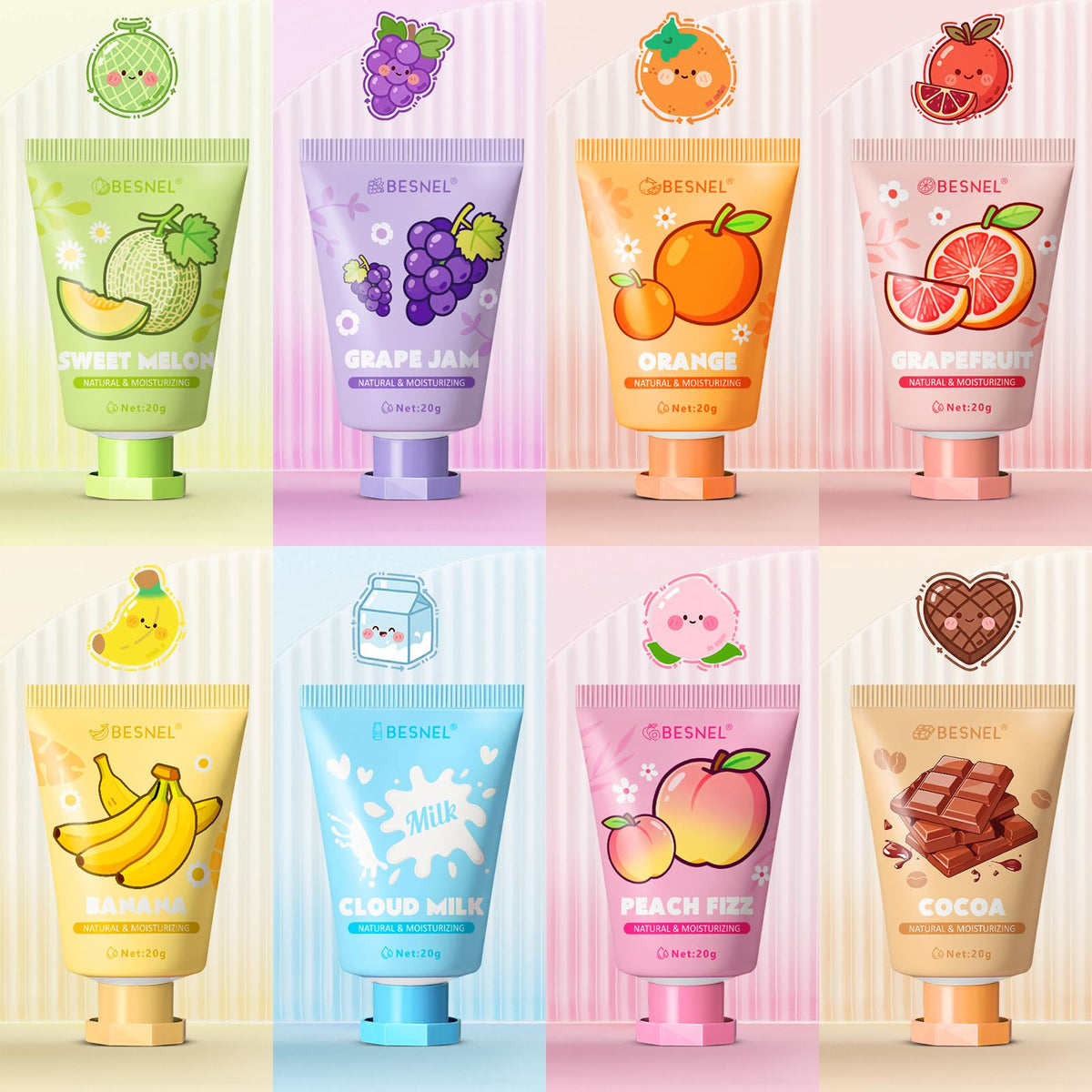 BESNEL hand cream in refreshing grapes scent