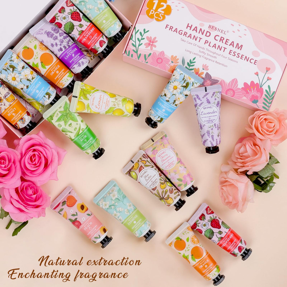 BESNEL hand lotion featuring natural ingredients like shea butter