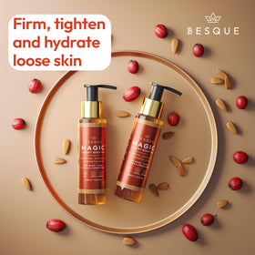 Besque Magic Body Oil application on skin