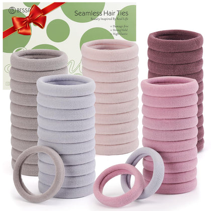 Bessrung 100PCS begonia pink nylon elastic hair ties front view