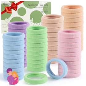 Bessrung 100PCS Candy Colour Elastic Hair Ties assorted colours front view
