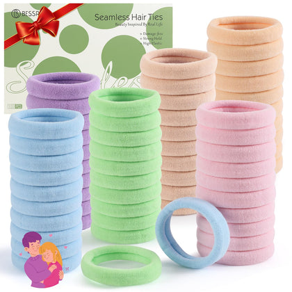 Bessrung 100PCS Candy Colour Elastic Hair Ties assorted colours front view