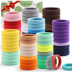 Bessrung 100PCS colourful elastic hair ties set front view