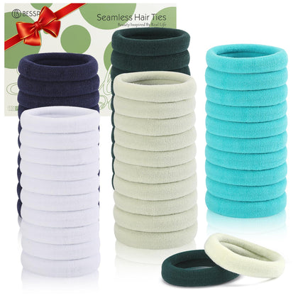 Bessrung 100PCS gradient blue nylon elastic hair ties front view