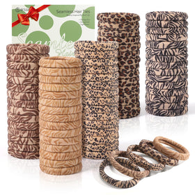 Bessrung 100PCS Leopard Hair Ties front view