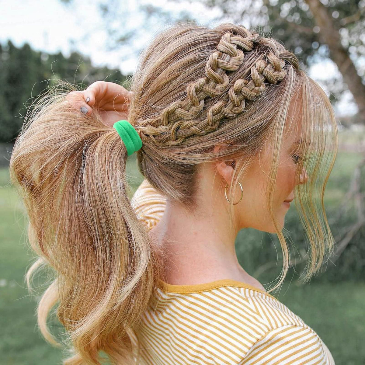 Bessrung hair ties displayed in a vibrant arrangement