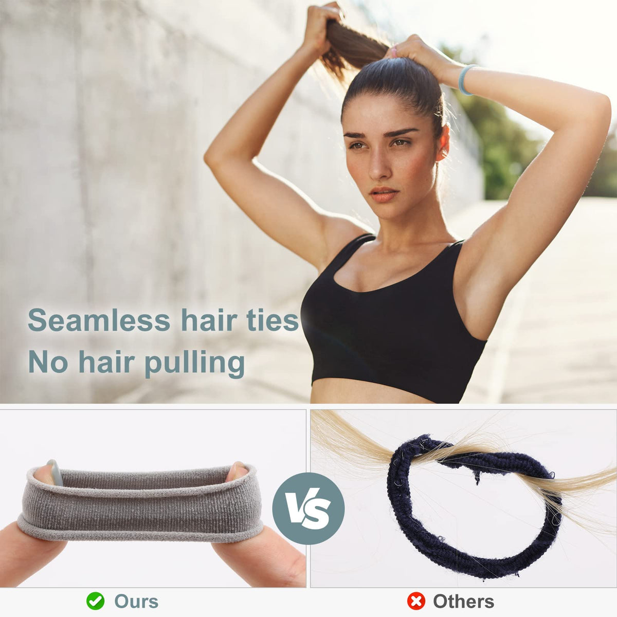 Bessrung hair ties displayed on a flat surface