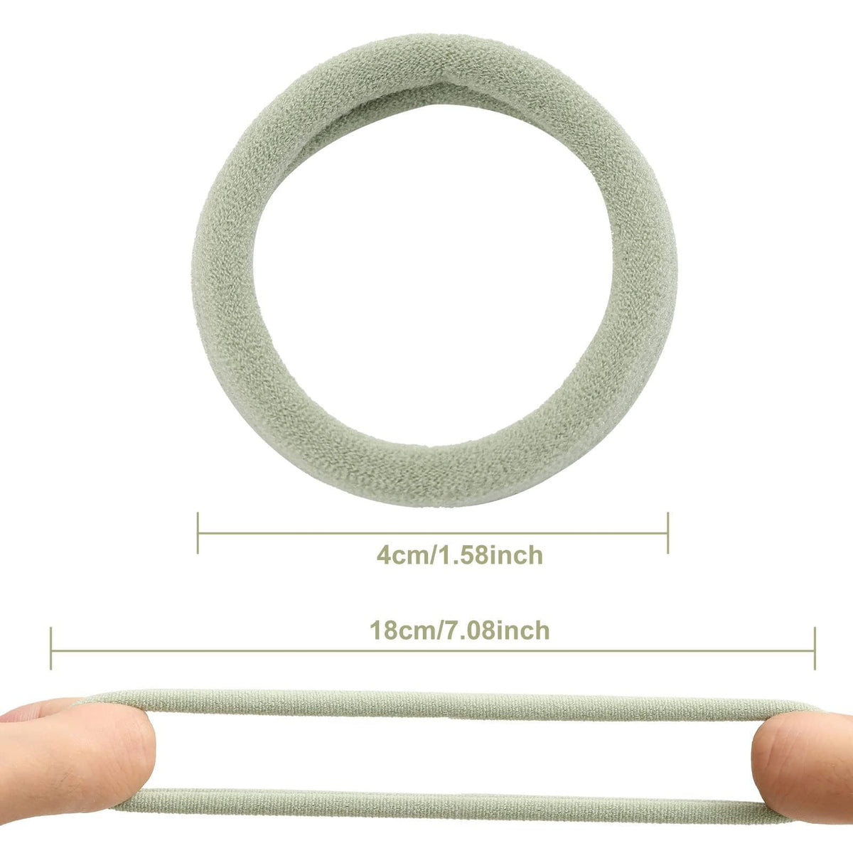 Bessrung hair ties displayed on a table with a soft texture