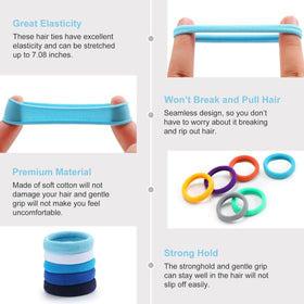 Bessrung hair ties in a hand demonstrating elasticity