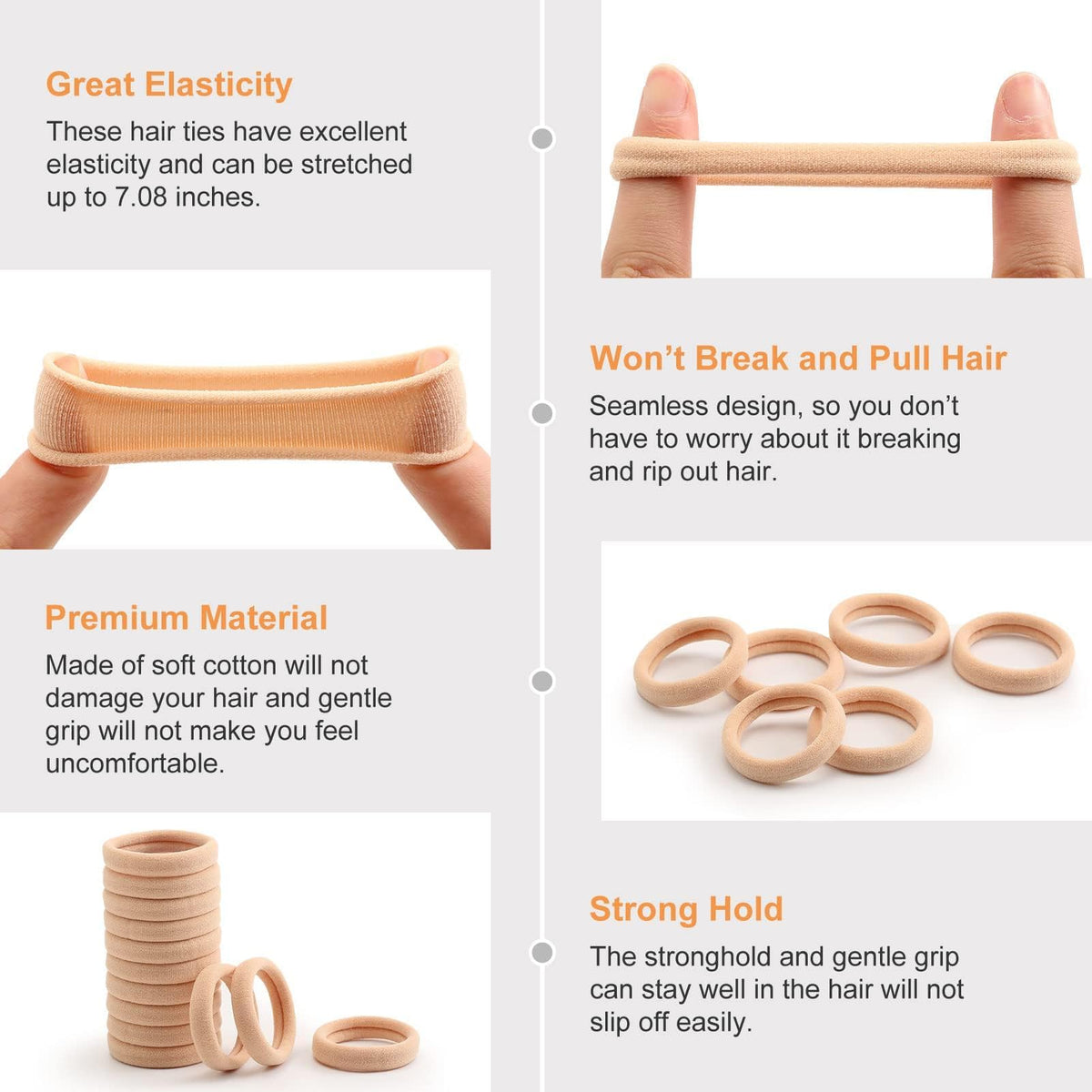 Bessrung hair ties in a stylish hairdo